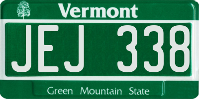 VT license plate JEJ338
