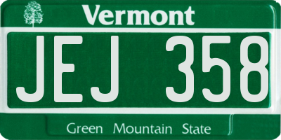 VT license plate JEJ358