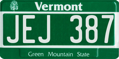 VT license plate JEJ387
