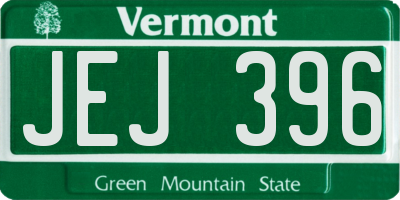 VT license plate JEJ396