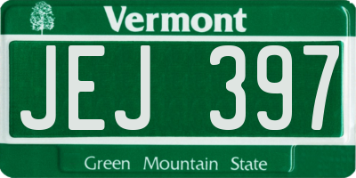 VT license plate JEJ397