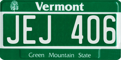 VT license plate JEJ406