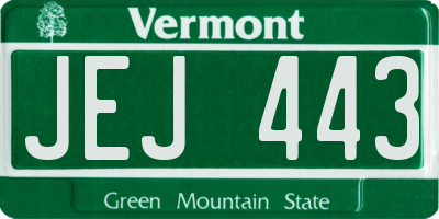 VT license plate JEJ443