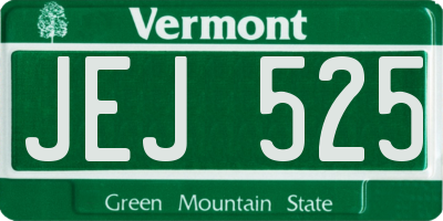 VT license plate JEJ525