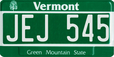 VT license plate JEJ545