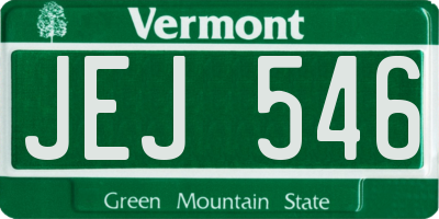 VT license plate JEJ546