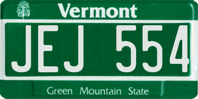 VT license plate JEJ554