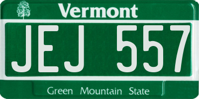 VT license plate JEJ557