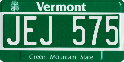 VT license plate JEJ575