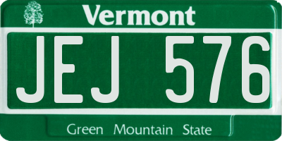 VT license plate JEJ576