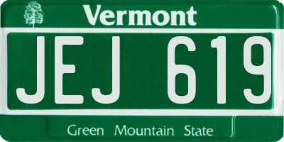 VT license plate JEJ619