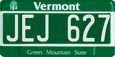 VT license plate JEJ627