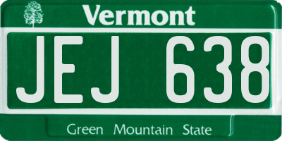 VT license plate JEJ638