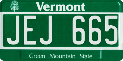 VT license plate JEJ665