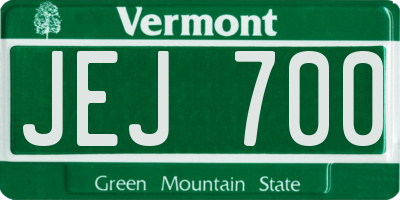 VT license plate JEJ700