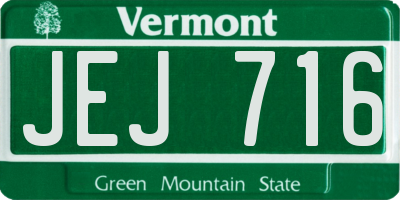 VT license plate JEJ716