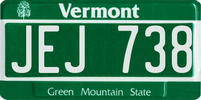 VT license plate JEJ738