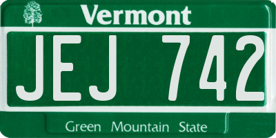 VT license plate JEJ742