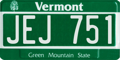 VT license plate JEJ751