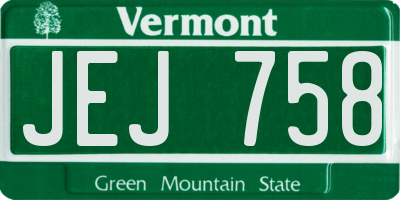 VT license plate JEJ758