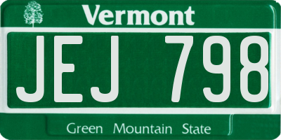 VT license plate JEJ798