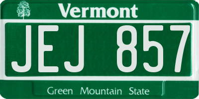 VT license plate JEJ857