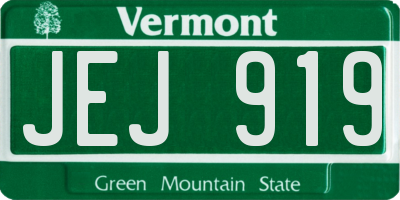 VT license plate JEJ919