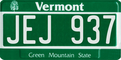 VT license plate JEJ937