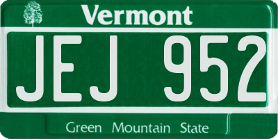 VT license plate JEJ952