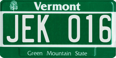 VT license plate JEK016
