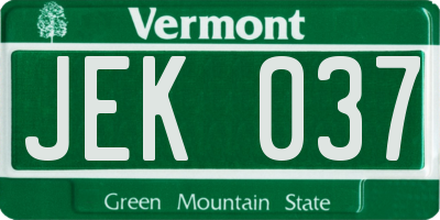 VT license plate JEK037