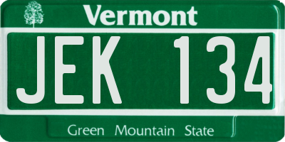 VT license plate JEK134