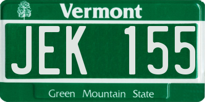 VT license plate JEK155