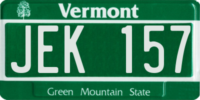 VT license plate JEK157