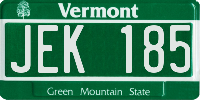 VT license plate JEK185