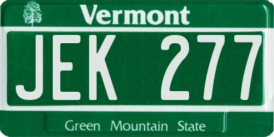 VT license plate JEK277
