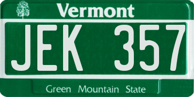 VT license plate JEK357