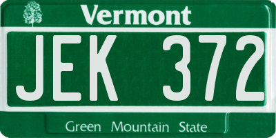 VT license plate JEK372