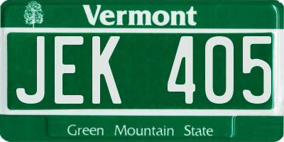 VT license plate JEK405