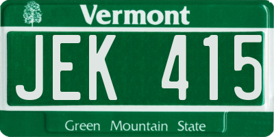 VT license plate JEK415