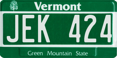 VT license plate JEK424