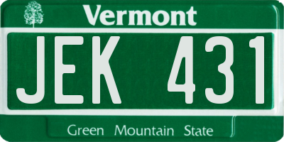 VT license plate JEK431