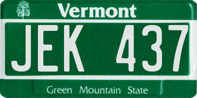 VT license plate JEK437