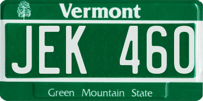 VT license plate JEK460