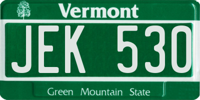 VT license plate JEK530