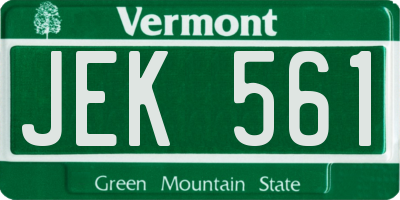 VT license plate JEK561