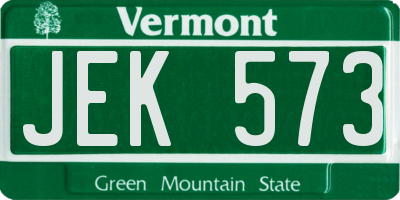 VT license plate JEK573