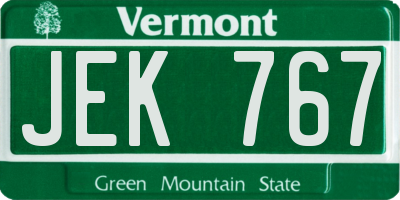 VT license plate JEK767