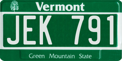 VT license plate JEK791