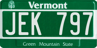 VT license plate JEK797